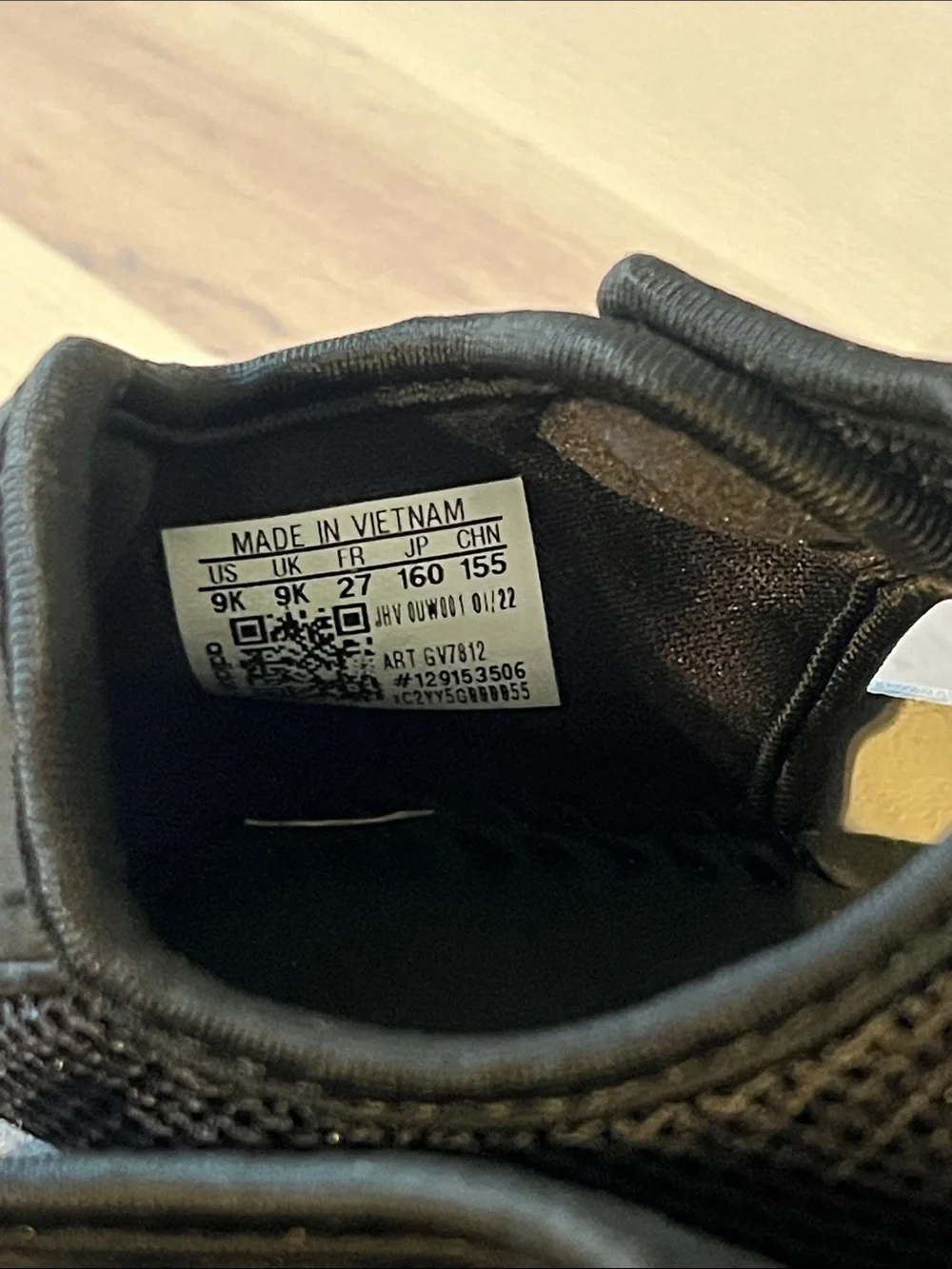 adidas Black Kids Slip-On Water Shoes with Gray Toe